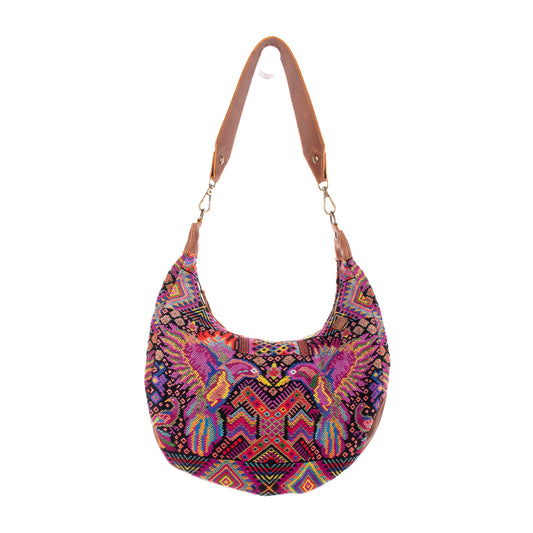 BOHO SADDLE BAG - OOAK HUIPIL - CAFE - NO. 19389