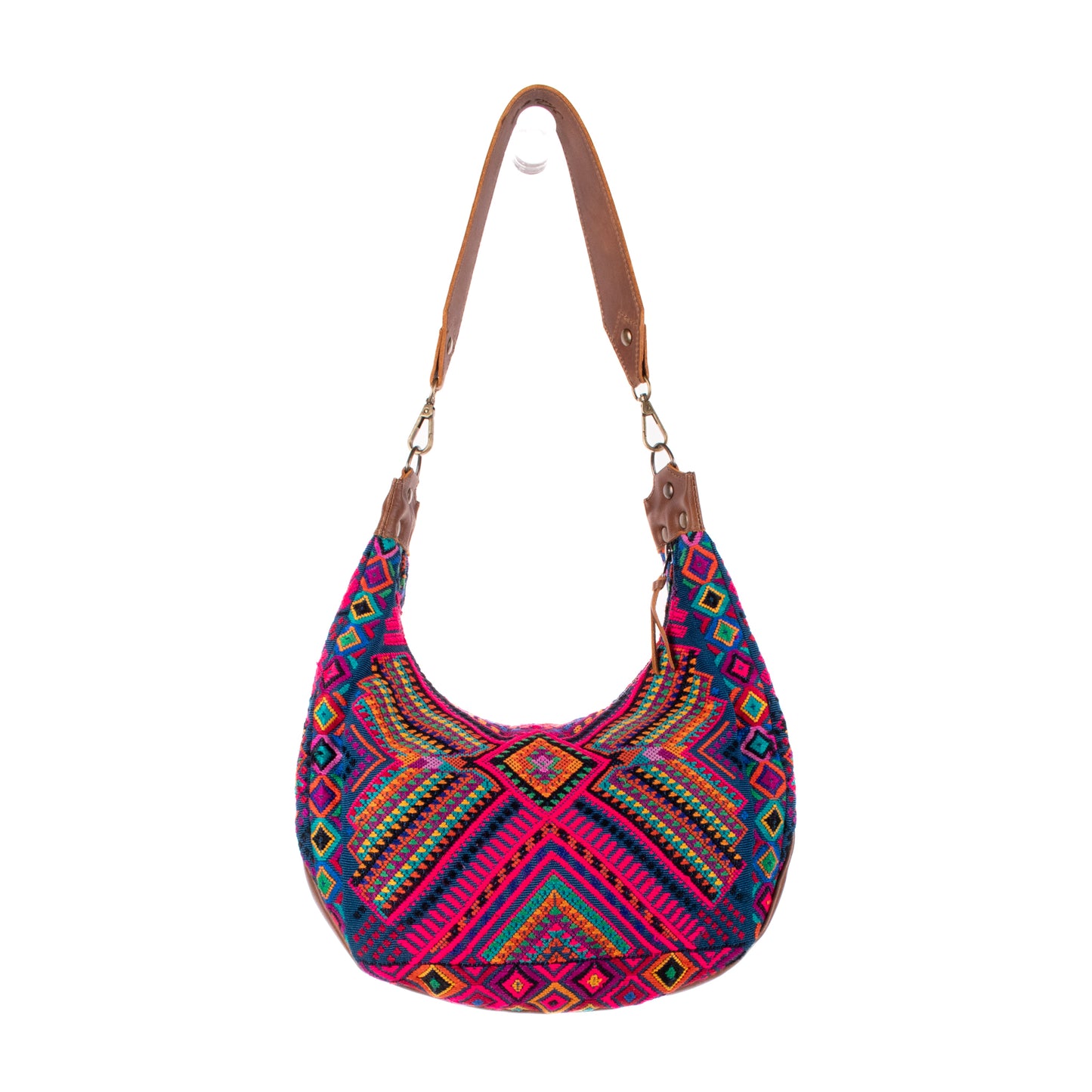 BOHO SADDLE BAG - OOAK HUIPIL - CAFE - NO. 19390