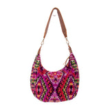 BOHO SADDLE BAG - OOAK HUIPIL - CAFE - NO. 19391