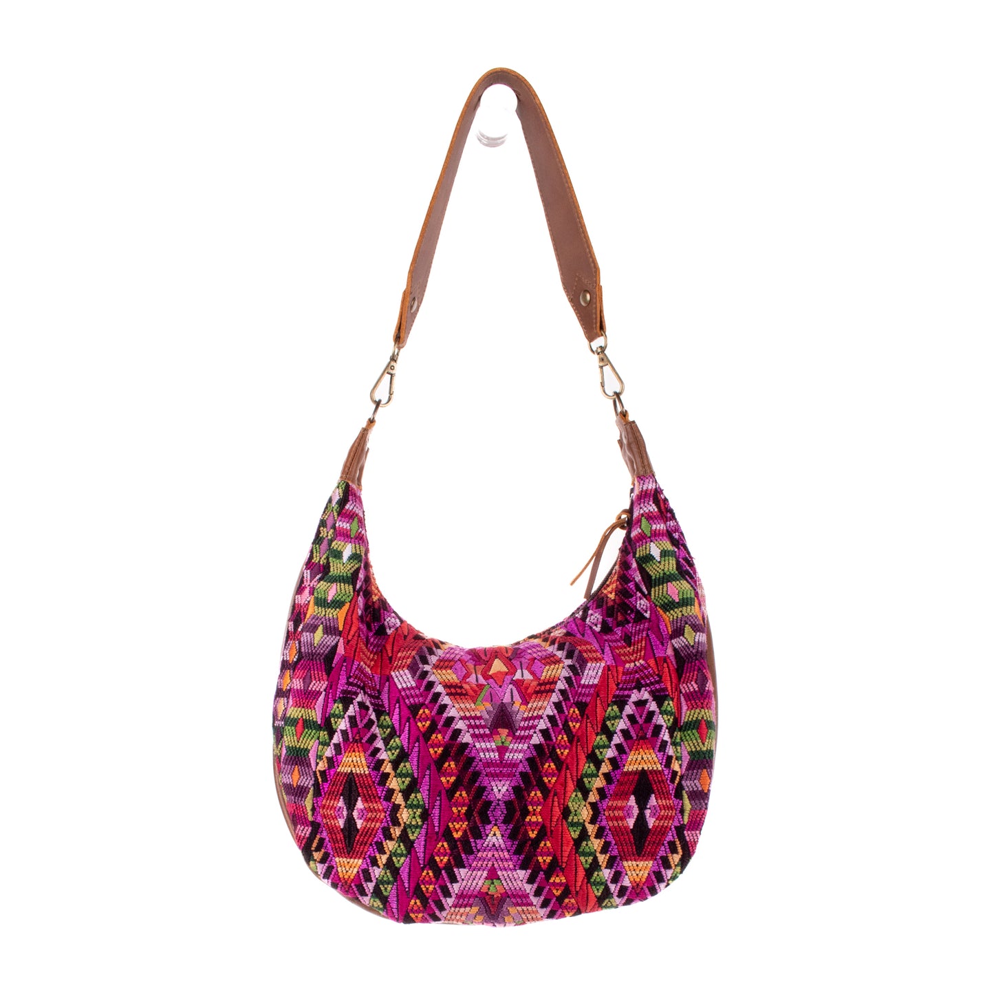 BOHO SADDLE BAG - OOAK HUIPIL - CAFE - NO. 19391