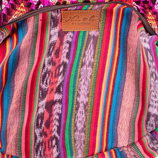 BOHO SADDLE BAG - OOAK HUIPIL - CAFE - NO. 19391