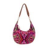 BOHO SADDLE BAG - OOAK HUIPIL - CAFE - NO. 19391