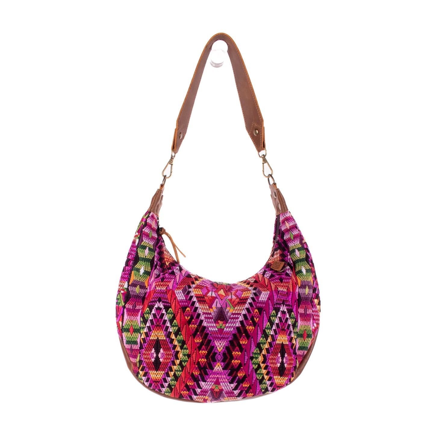BOHO SADDLE BAG - OOAK HUIPIL - CAFE - NO. 19391