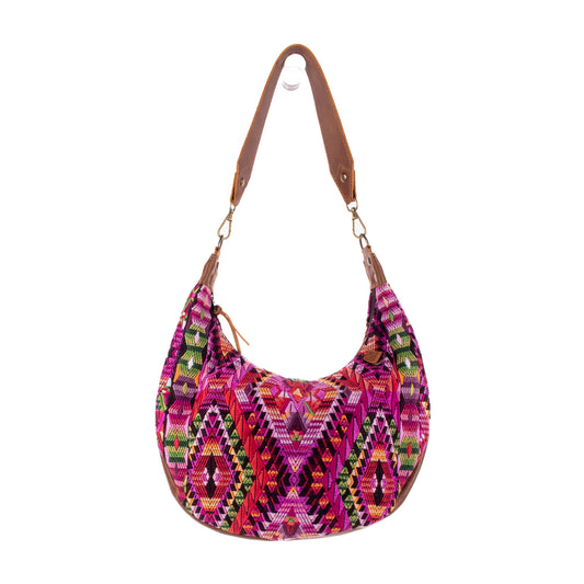 BOHO SADDLE BAG - OOAK HUIPIL - CAFE - NO. 19391