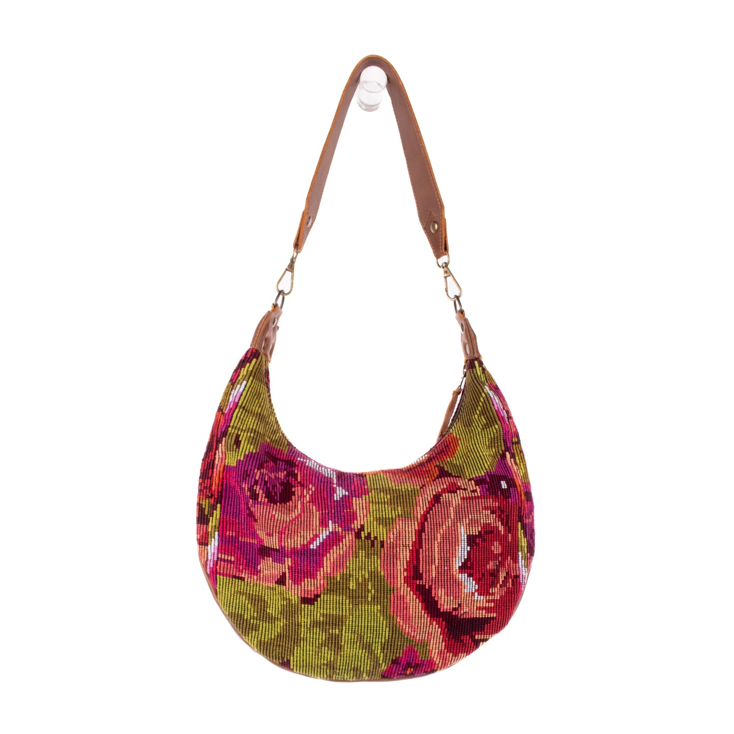 BOHO SADDLE BAG - OOAK HUIPIL - CAFE - NO. 19392