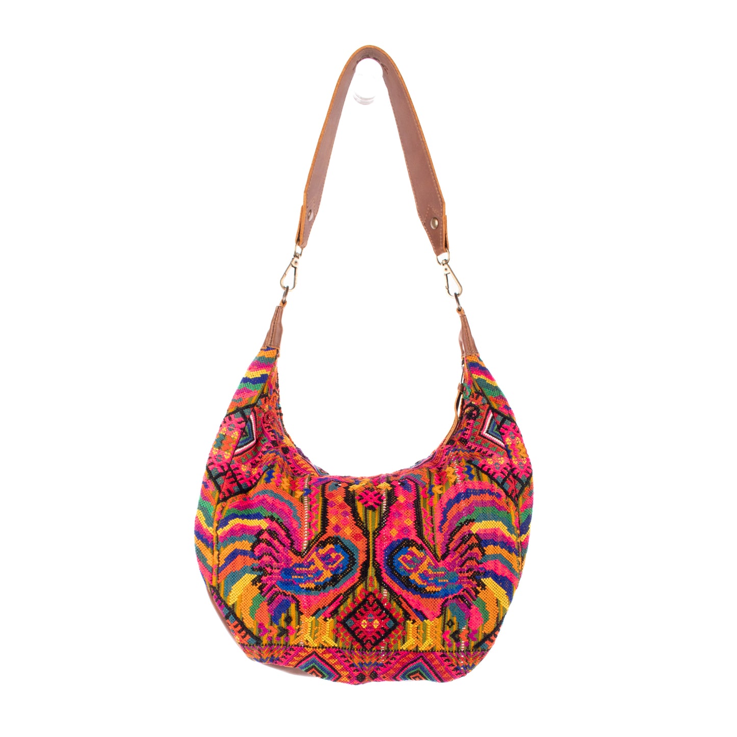 BOHO SADDLE BAG - OOAK HUIPIL - CAFE - NO. 19393