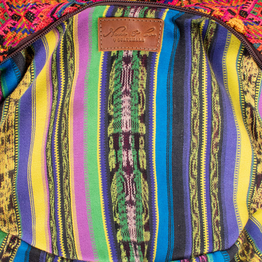 BOHO SADDLE BAG - OOAK HUIPIL - CAFE - NO. 19393