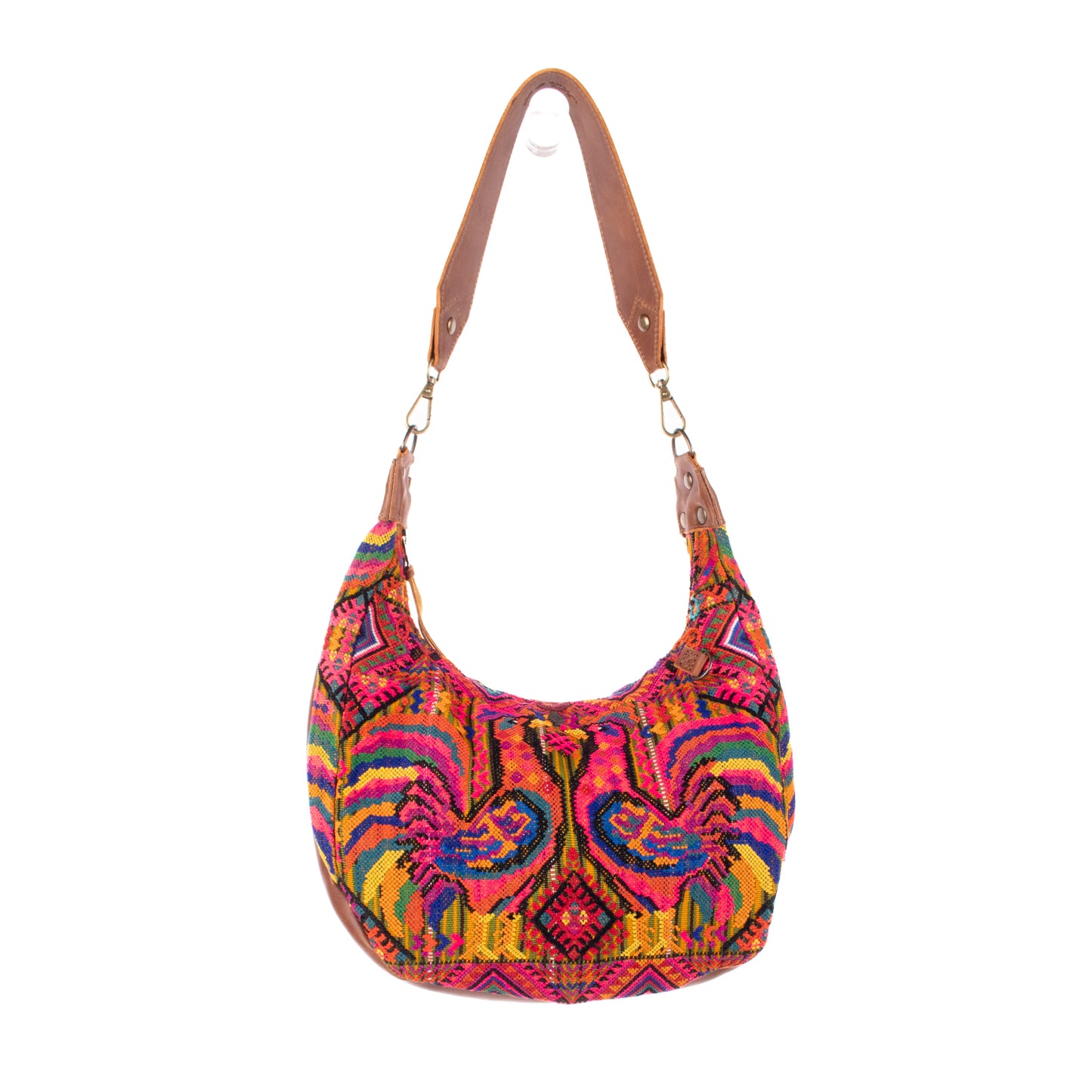 BOHO SADDLE BAG - OOAK HUIPIL - CAFE - NO. 19393