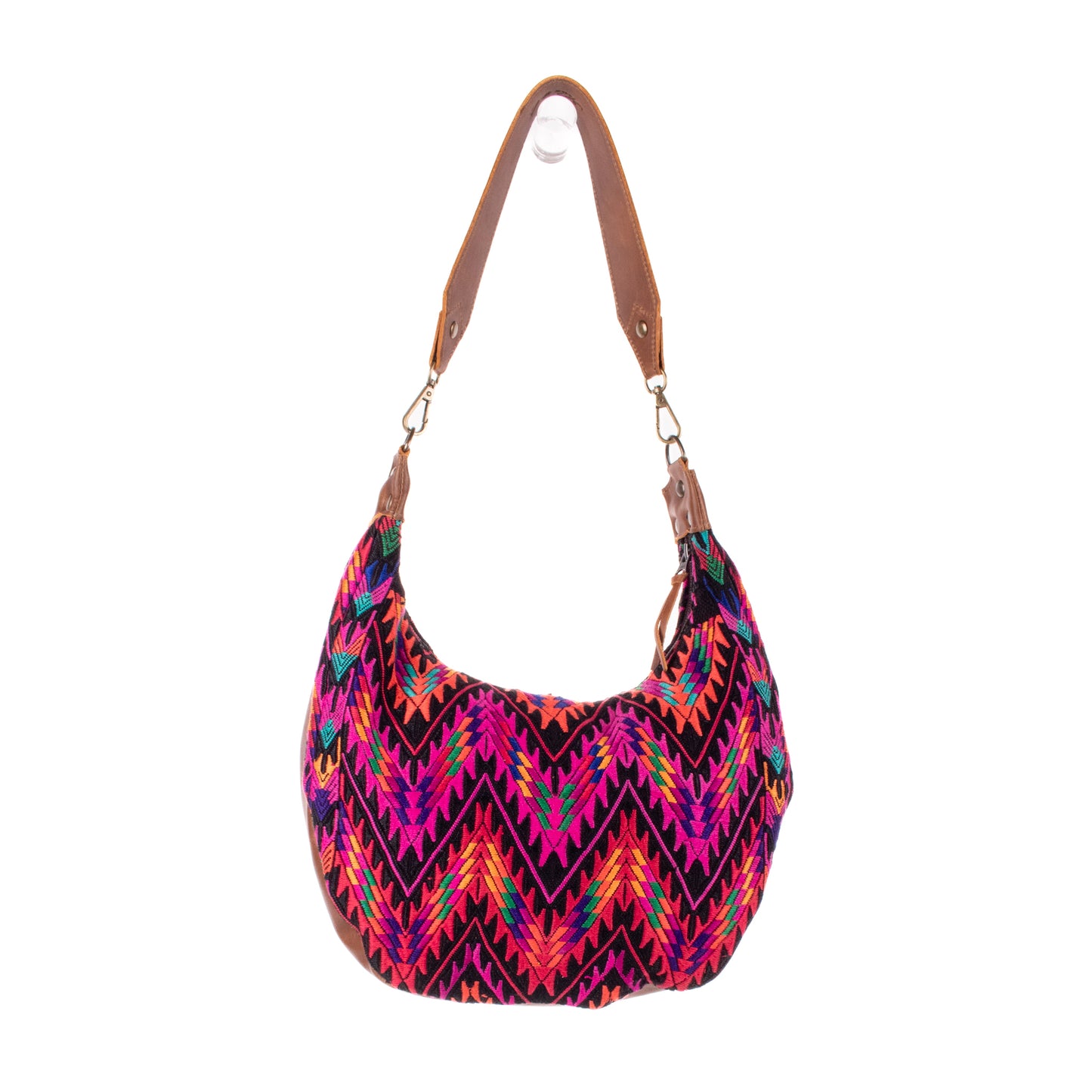 BOHO SADDLE BAG - OOAK HUIPIL - CAFE - NO. 19394