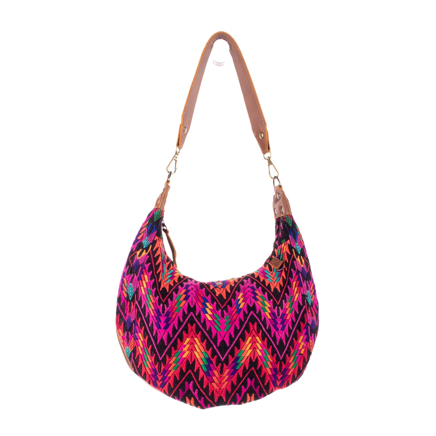 BOHO SADDLE BAG - OOAK HUIPIL - CAFE - NO. 19394
