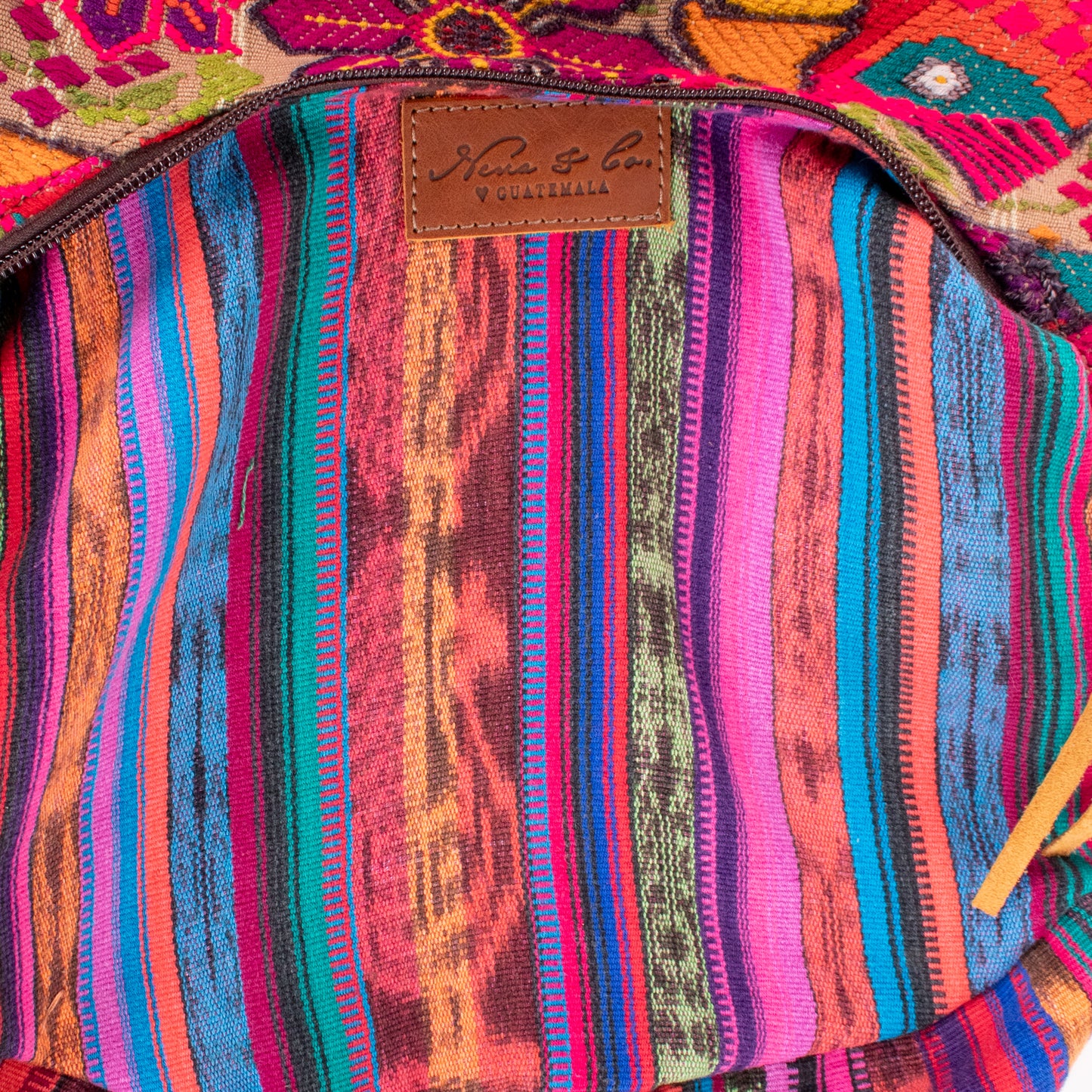 BOHO SADDLE BAG - OOAK HUIPIL - CAFE - NO. 19395