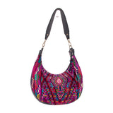 BOHO SADDLE BAG - OOAK HUIPIL - BLACK - NO. 19397