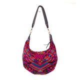 BOHO SADDLE BAG - OOAK HUIPIL - BLACK - NO. 19401