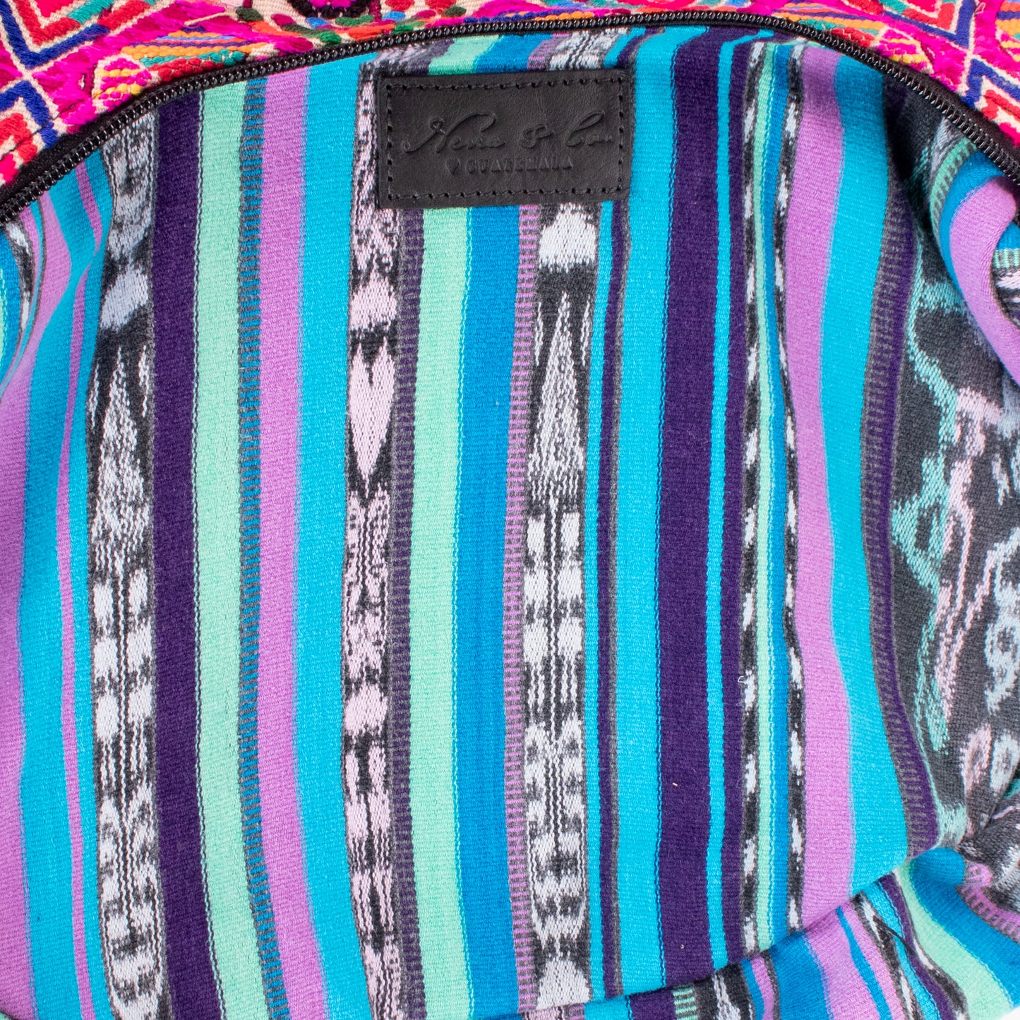 BOHO SADDLE BAG - OOAK HUIPIL - BLACK - NO. 19403