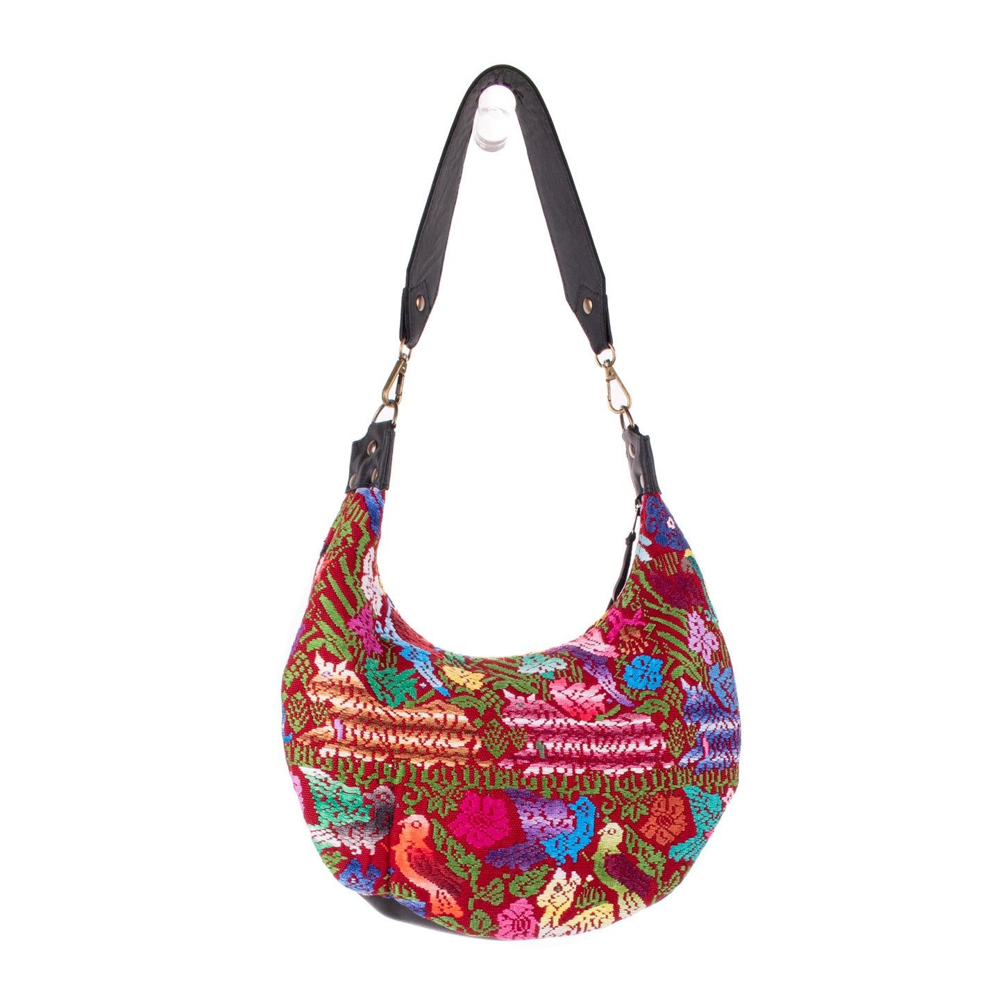 BOHO SADDLE BAG - OOAK HUIPIL - BLACK - NO. 19404