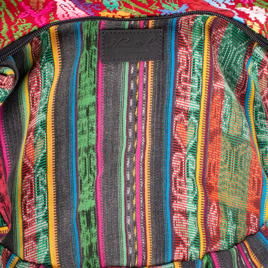 BOHO SADDLE BAG - OOAK HUIPIL - BLACK - NO. 19404