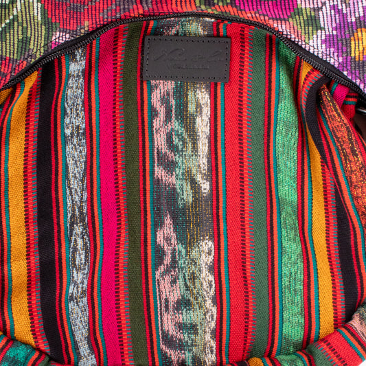 BOHO SADDLE BAG - OOAK HUIPIL - BLACK - NO. 19405