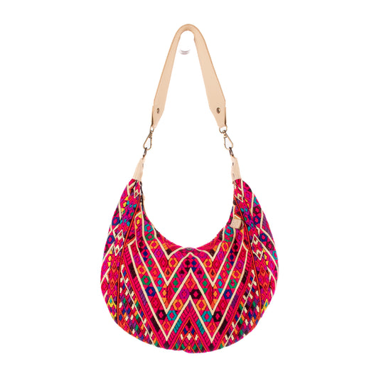 BOHO SADDLE BAG - OOAK HUIPIL - BUTTER - NO. 19413