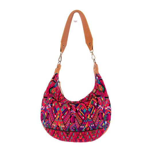 BOHO SADDLE BAG - OOAK HUIPIL - BRANDY - NO. 19414