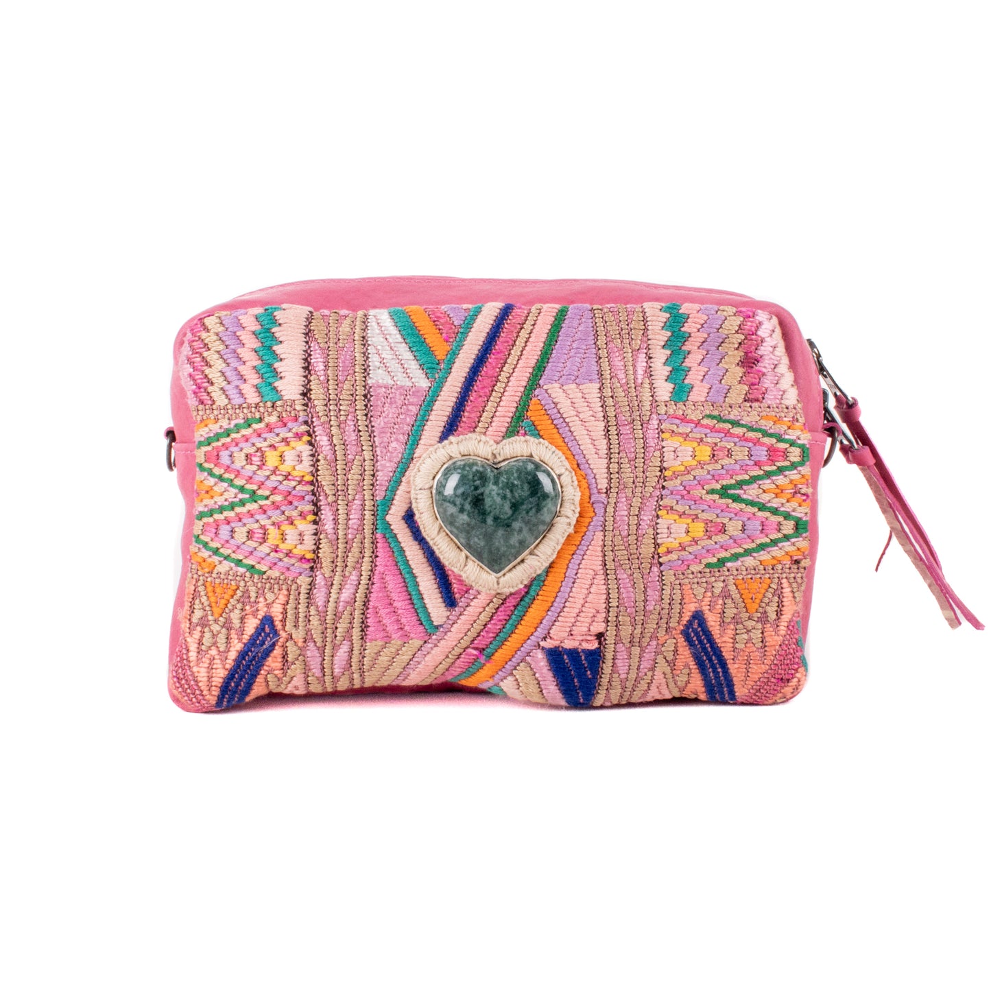 ♡ WANDER CROSSBODY BAG + STRAP SET - HEART JADE ♡ - OOAK HUIPIL - JAZZY - NO. 19481