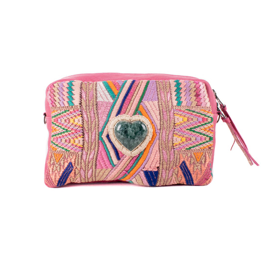 ♡ WANDER CROSSBODY BAG + STRAP SET - HEART JADE ♡ - OOAK HUIPIL - JAZZY - NO. 19481