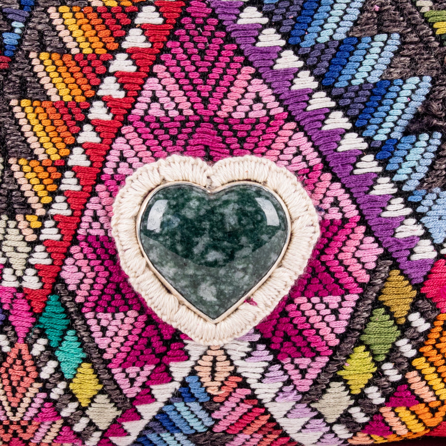 ♡ WANDER CROSSBODY BAG + STRAP SET - HEART JADE ♡ - OOAK HUIPIL - JAZZY - NO. 19482