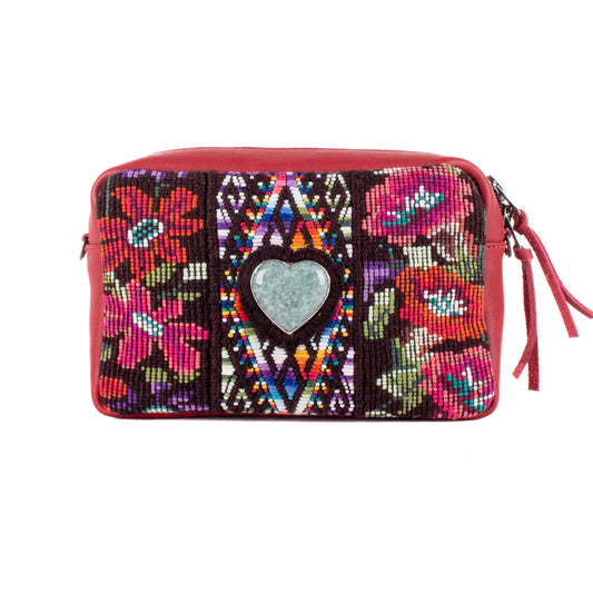♡ WANDER CROSSBODY BAG + STRAP SET - HEART JADE ♡ - OOAK HUIPIL - CHILI PEPPER - NO. 19679