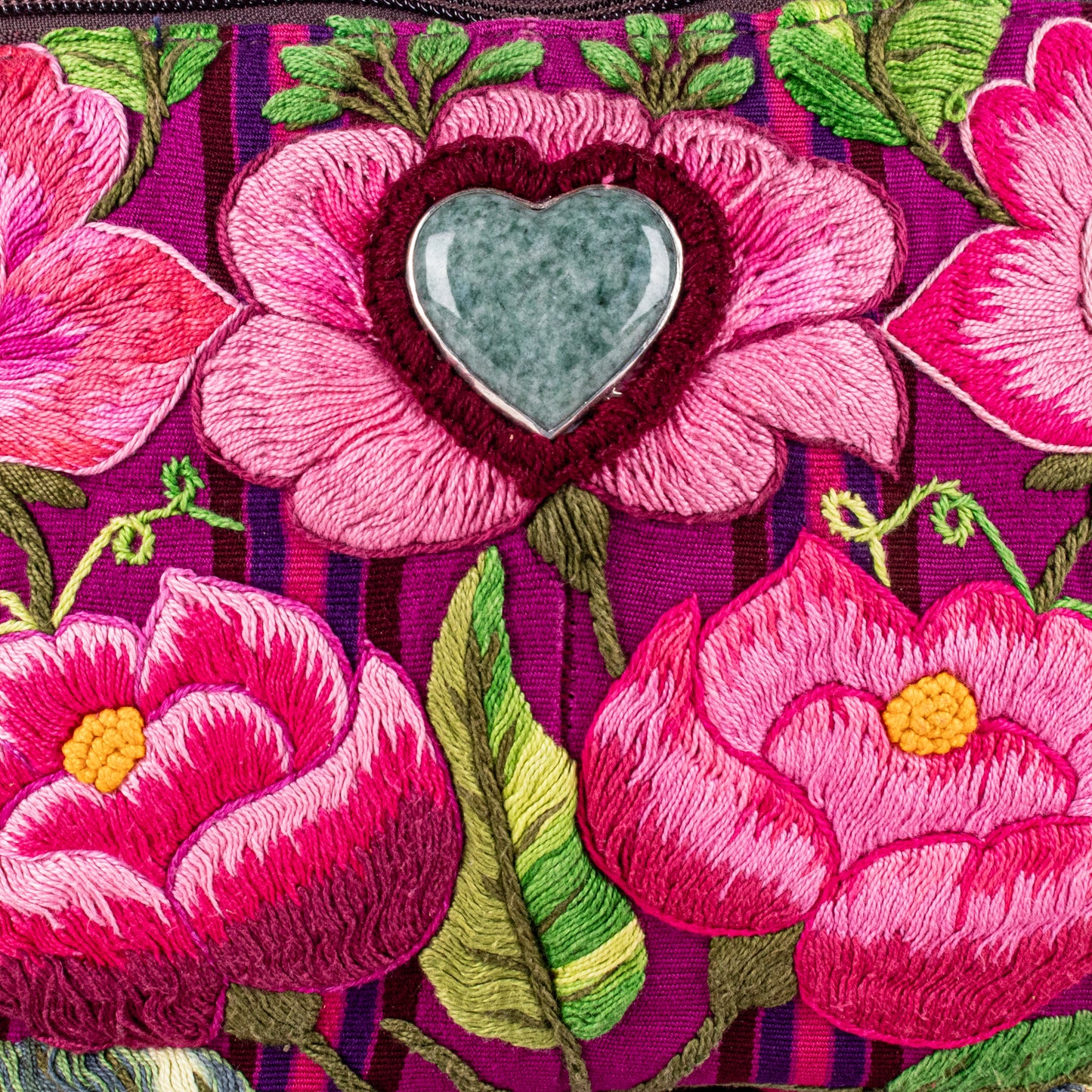 ♡ EL DON MANNY PACK - HEART JADE ♡ - OOAK HUIPIL - VINO TINTO - NO. 19683