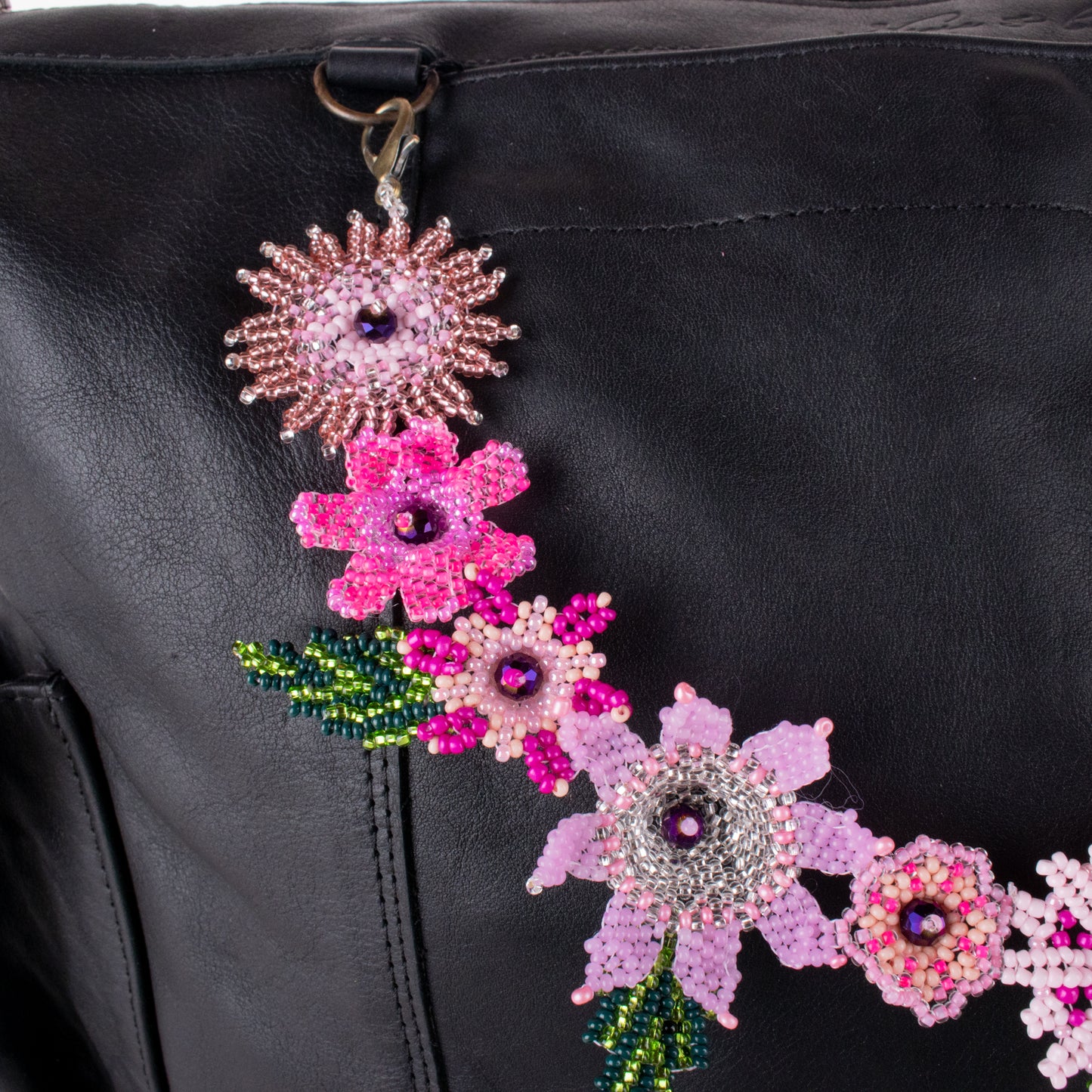 BEADED FLORAL BAG NECKLACE - NO. 19752