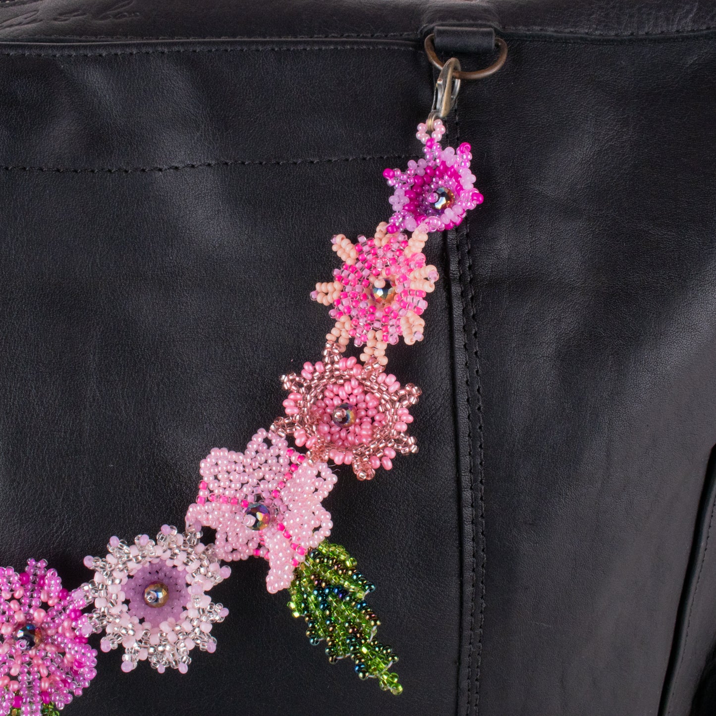 BEADED FLORAL BAG NECKLACE - NO. 19753
