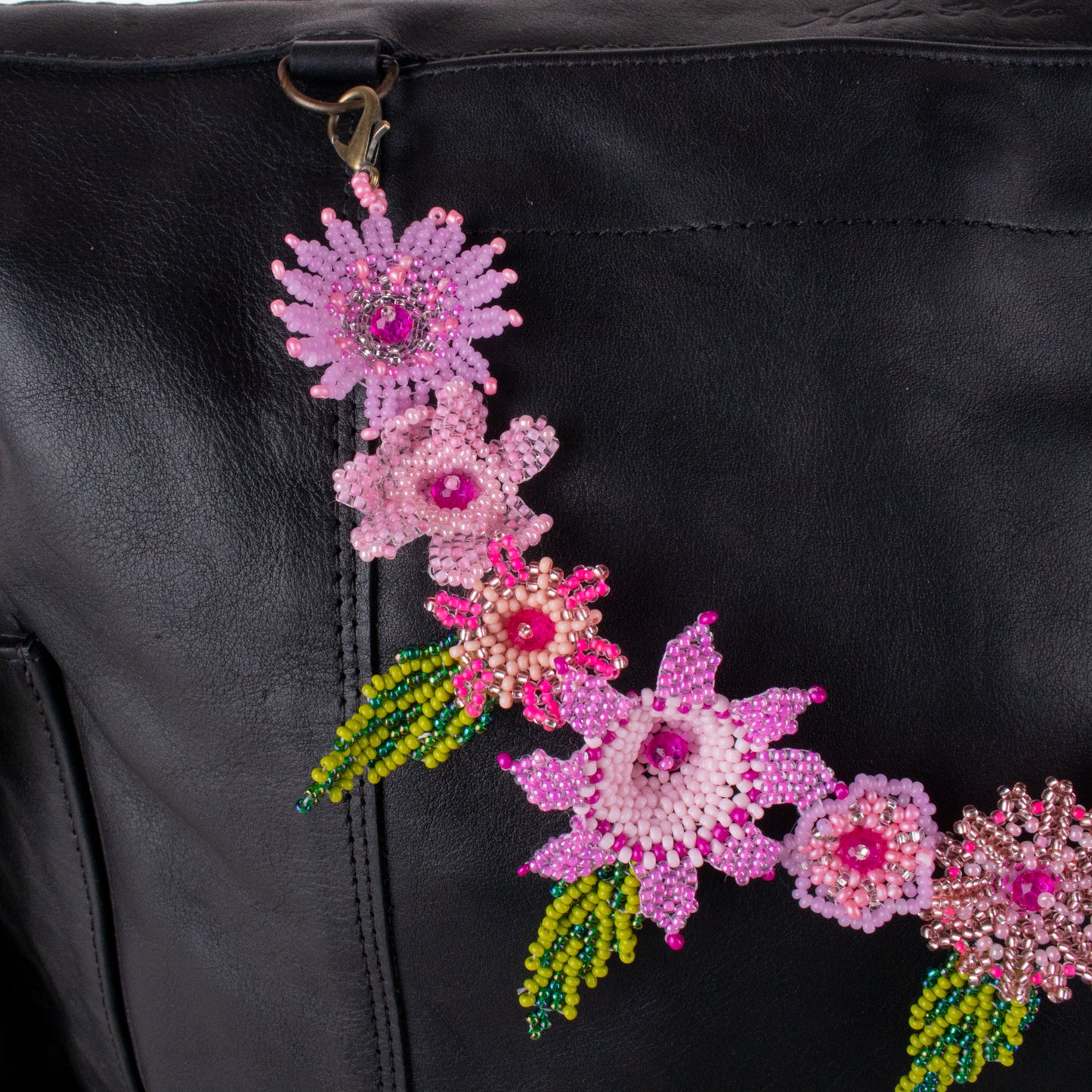 BEADED FLORAL BAG NECKLACE - NO. 19754