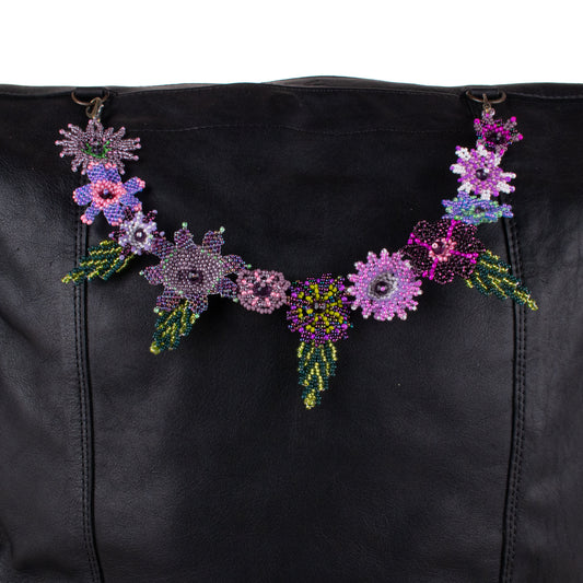 BEADED FLORAL BAG NECKLACE - NO. 19755