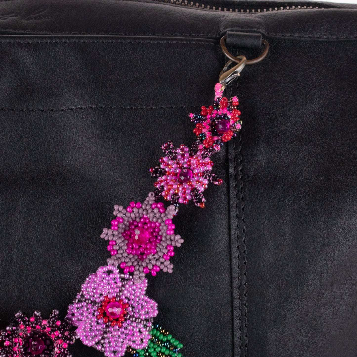BEADED FLORAL BAG NECKLACE - NO. 19759