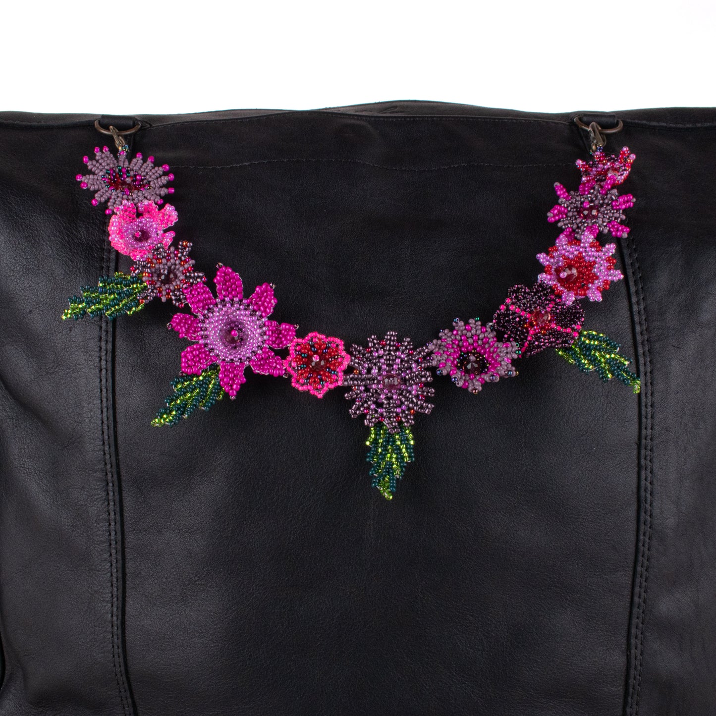 BEADED FLORAL BAG NECKLACE - NO. 19760