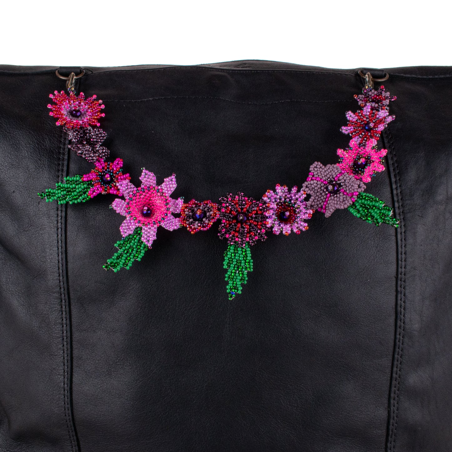 BEADED FLORAL BAG NECKLACE - NO. 19762