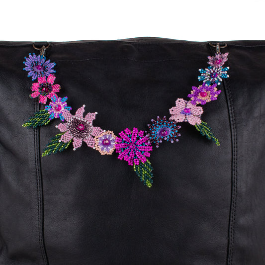 BEADED FLORAL BAG NECKLACE - NO. 19763