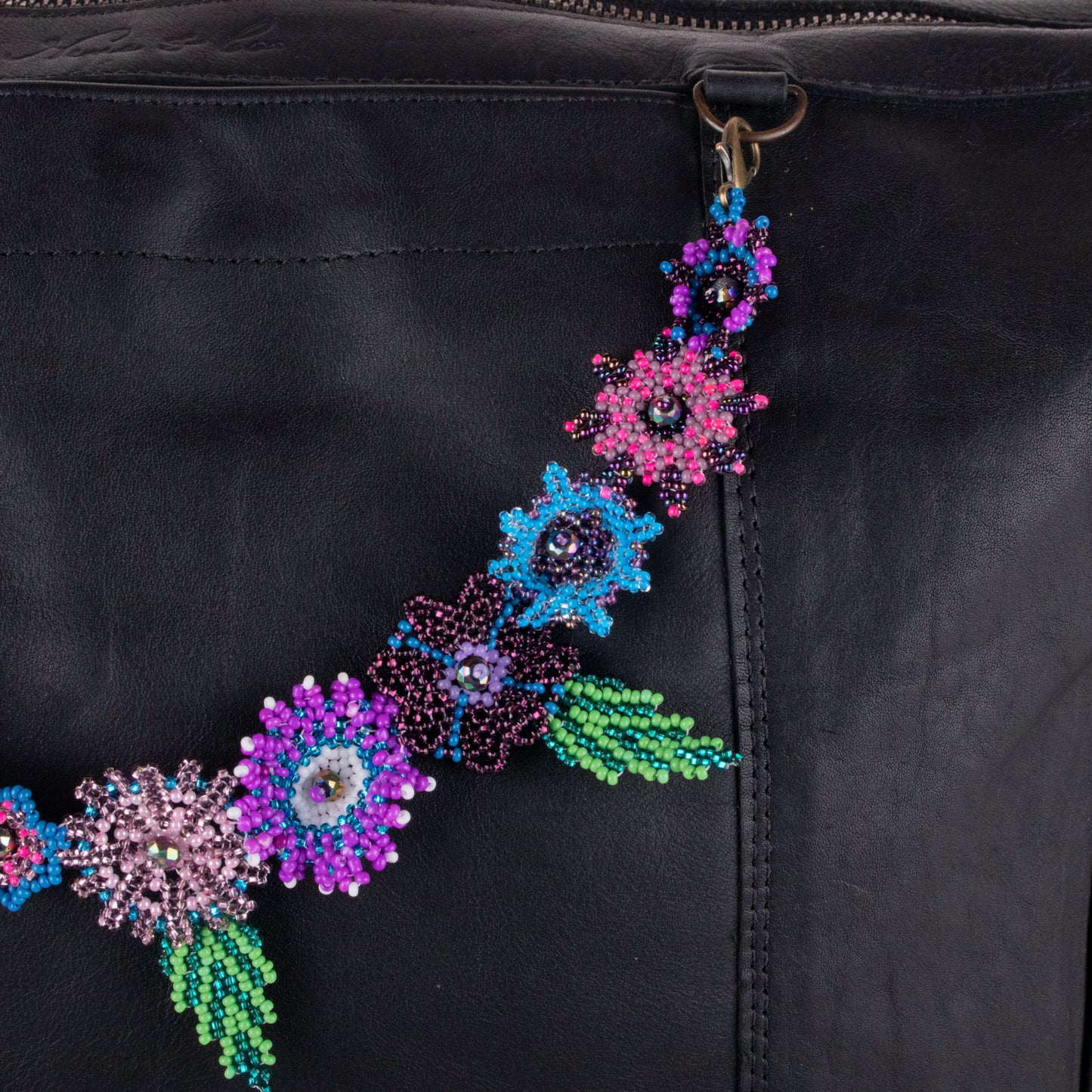 BEADED FLORAL BAG NECKLACE - NO. 19766