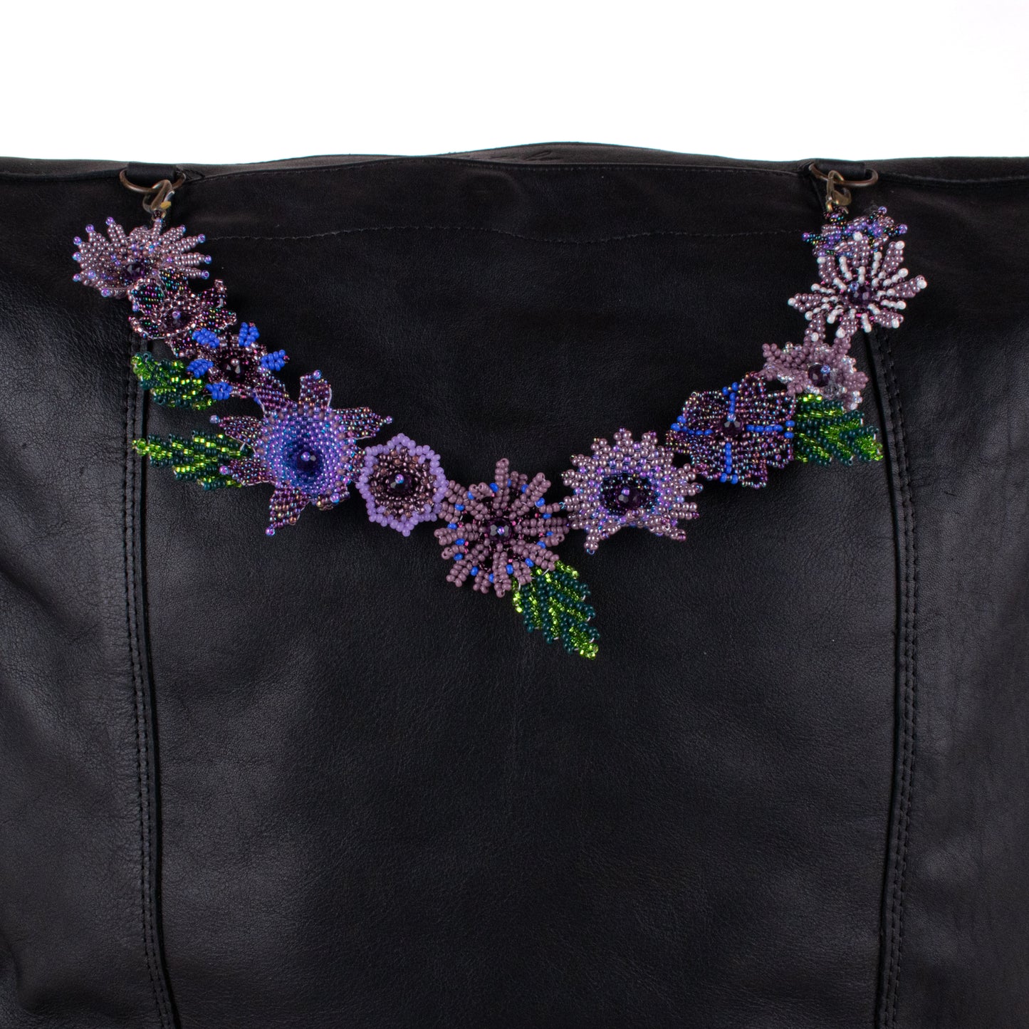 BEADED FLORAL BAG NECKLACE - NO. 19768