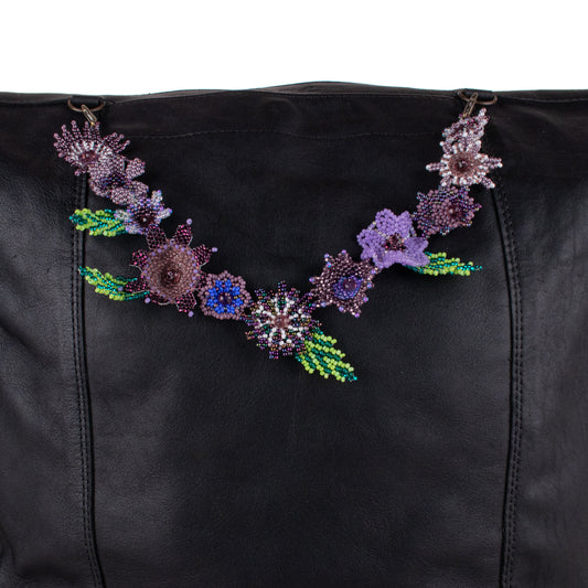BEADED FLORAL BAG NECKLACE - NO. 19771