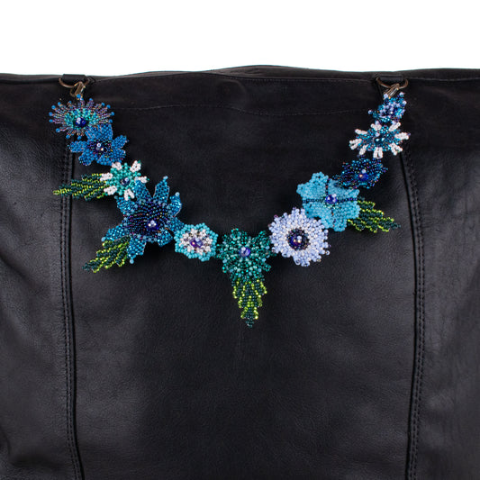 BEADED FLORAL BAG NECKLACE - NO. 19772