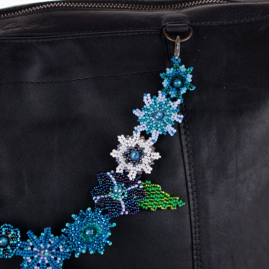 BEADED FLORAL BAG NECKLACE - NO. 19773