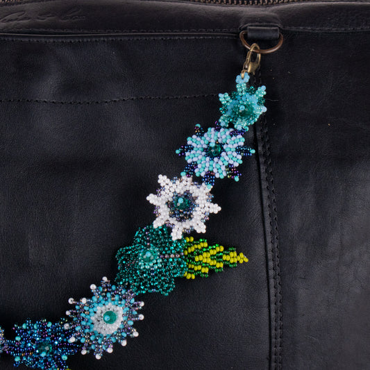 BEADED FLORAL BAG NECKLACE - NO. 19775