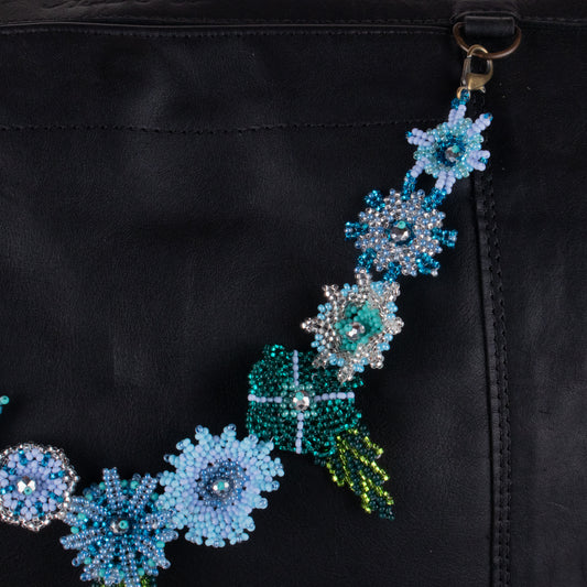 BEADED FLORAL BAG NECKLACE - NO. 19776