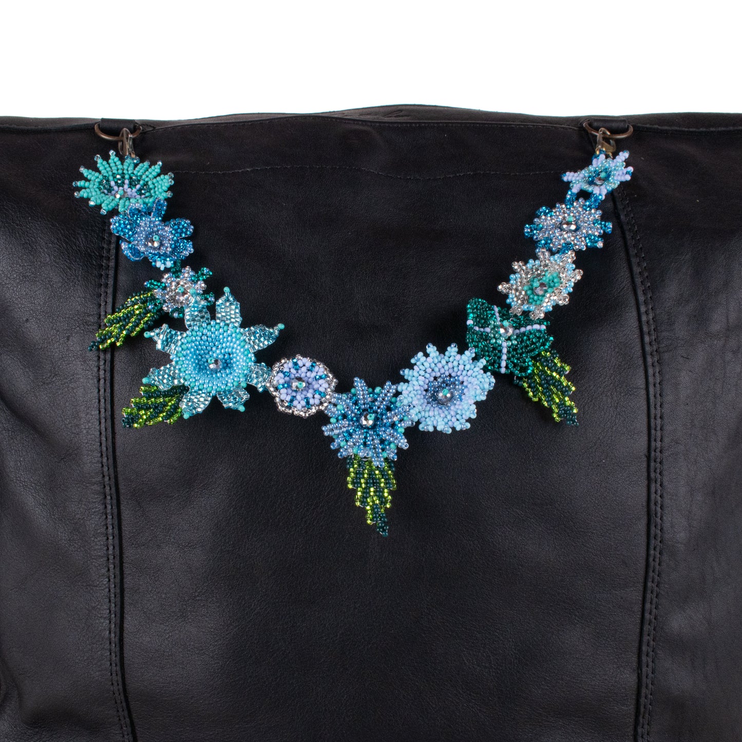 BEADED FLORAL BAG NECKLACE - NO. 19776