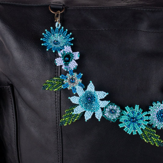 BEADED FLORAL BAG NECKLACE - NO. 19778