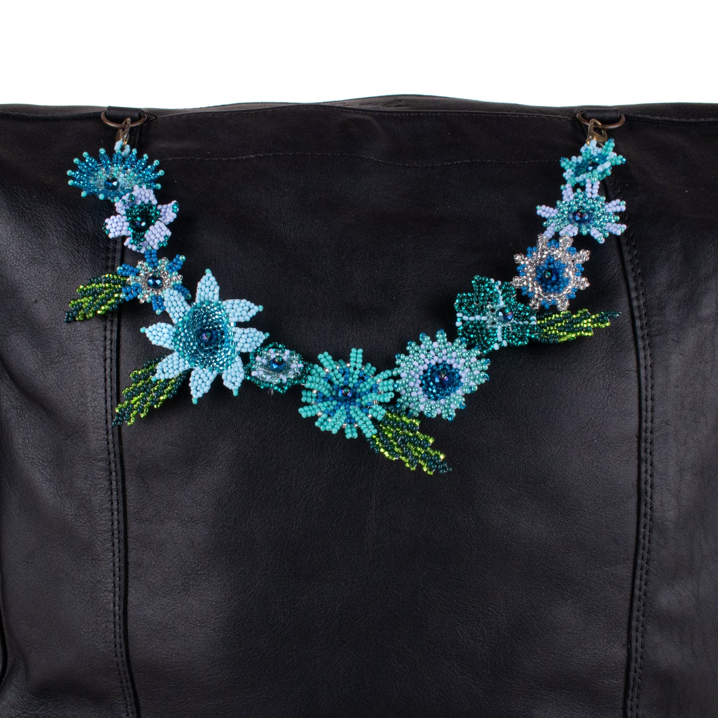 BEADED FLORAL BAG NECKLACE - NO. 19778