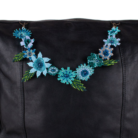 BEADED FLORAL BAG NECKLACE - NO. 19778