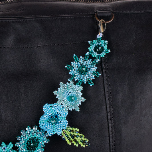 BEADED FLORAL BAG NECKLACE - NO. 19779