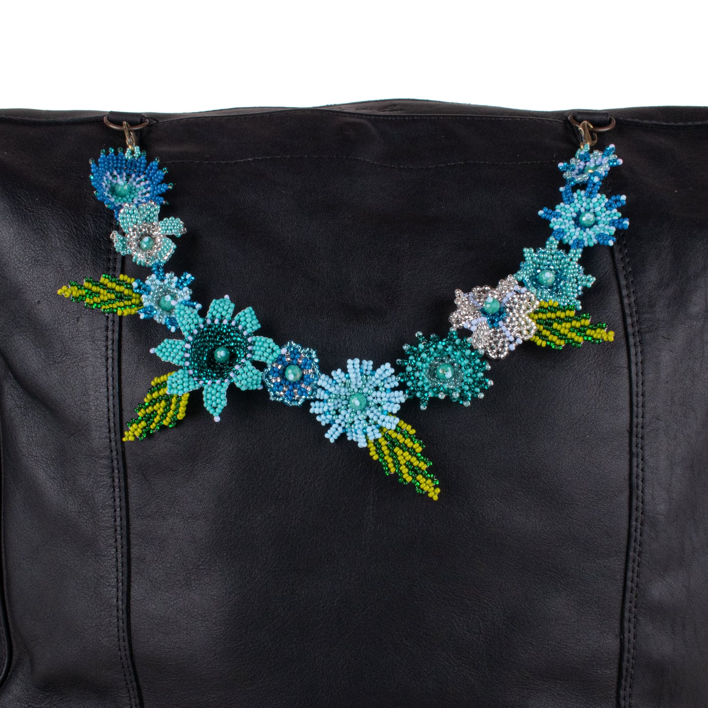 BEADED FLORAL BAG NECKLACE - NO. 19780