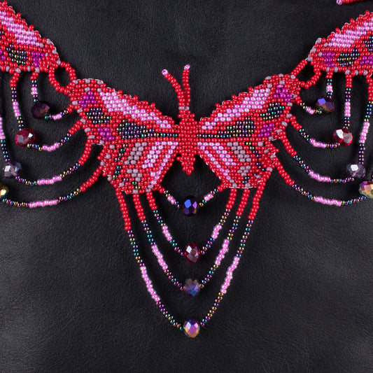 BEADED BUTTERFLY BAG NECKLACE - NO. 19781